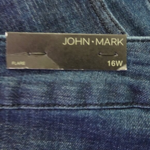 John Mark Embroidered Jeans Women's Plus Size 16W Blue Denim Stretch Flare - Picture 12 of 16